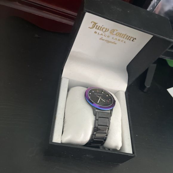 Juicy Couture Black Label Circle Dial Rainbow Watch w/ Black Metallic Band - Picture 4 of 5